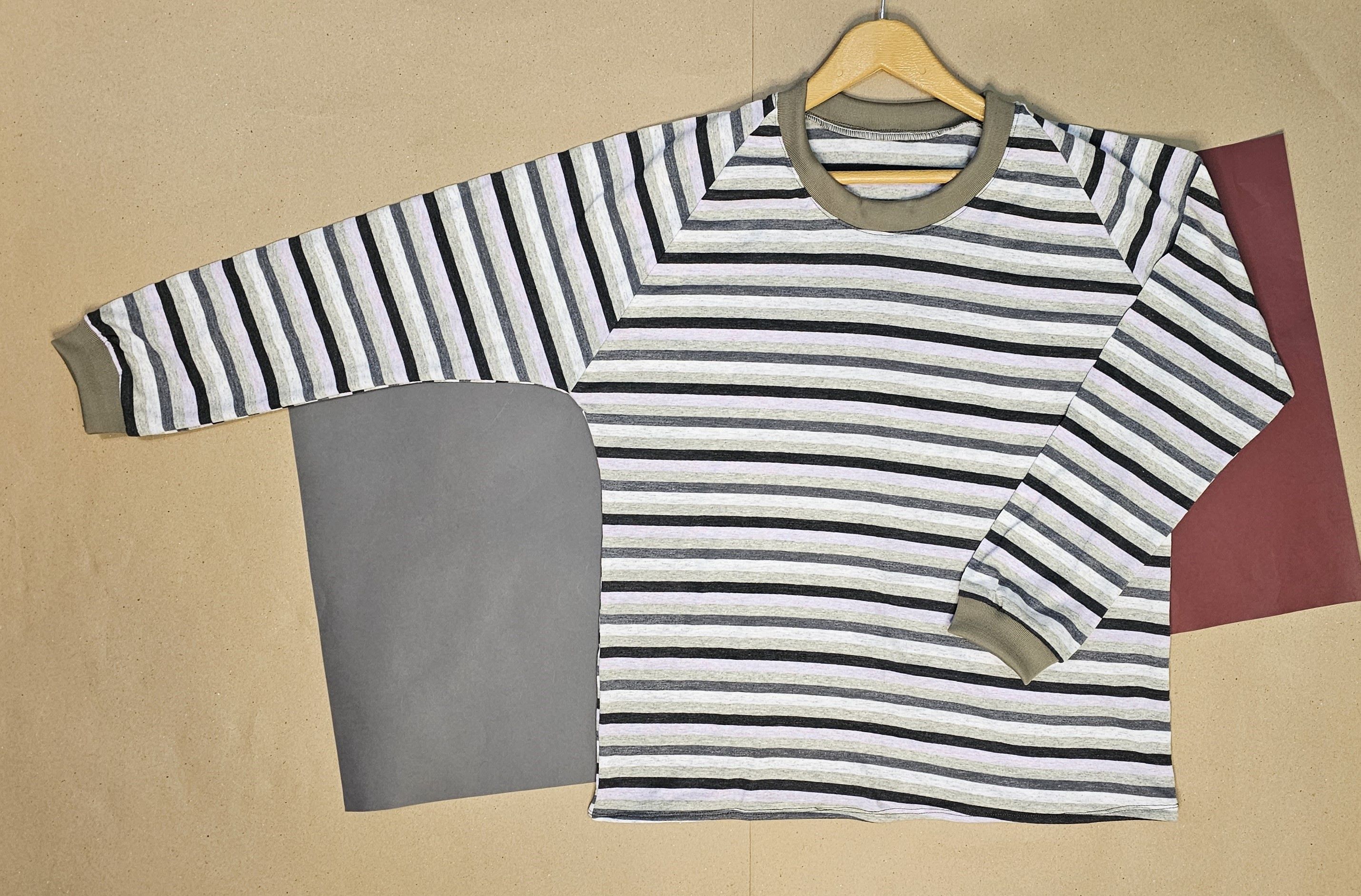 تیشرت تریکو استین رگلان سبز زیتونی